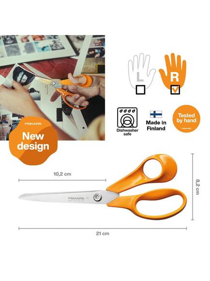Fiskars Classic Universal Scissors, 21cm - view 2, Silver