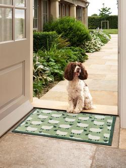 Turtle Mat Sheep Flock Door Mat, Natural - view 2, Green