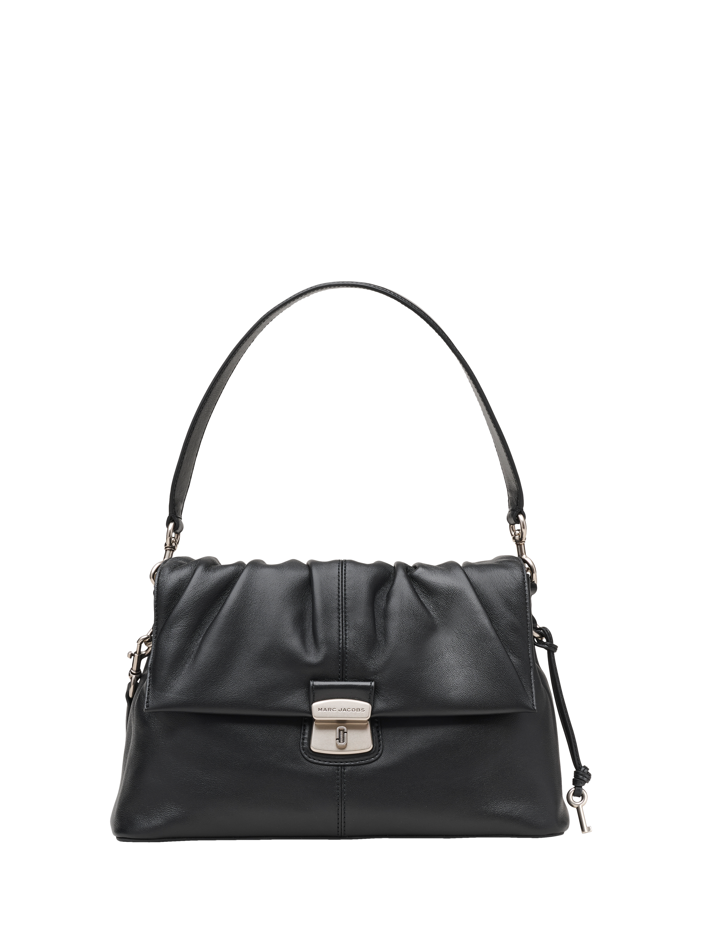 Product image 1 of 3, which shows Marc Jacobs Cristina Leather Messenger Bag, Black