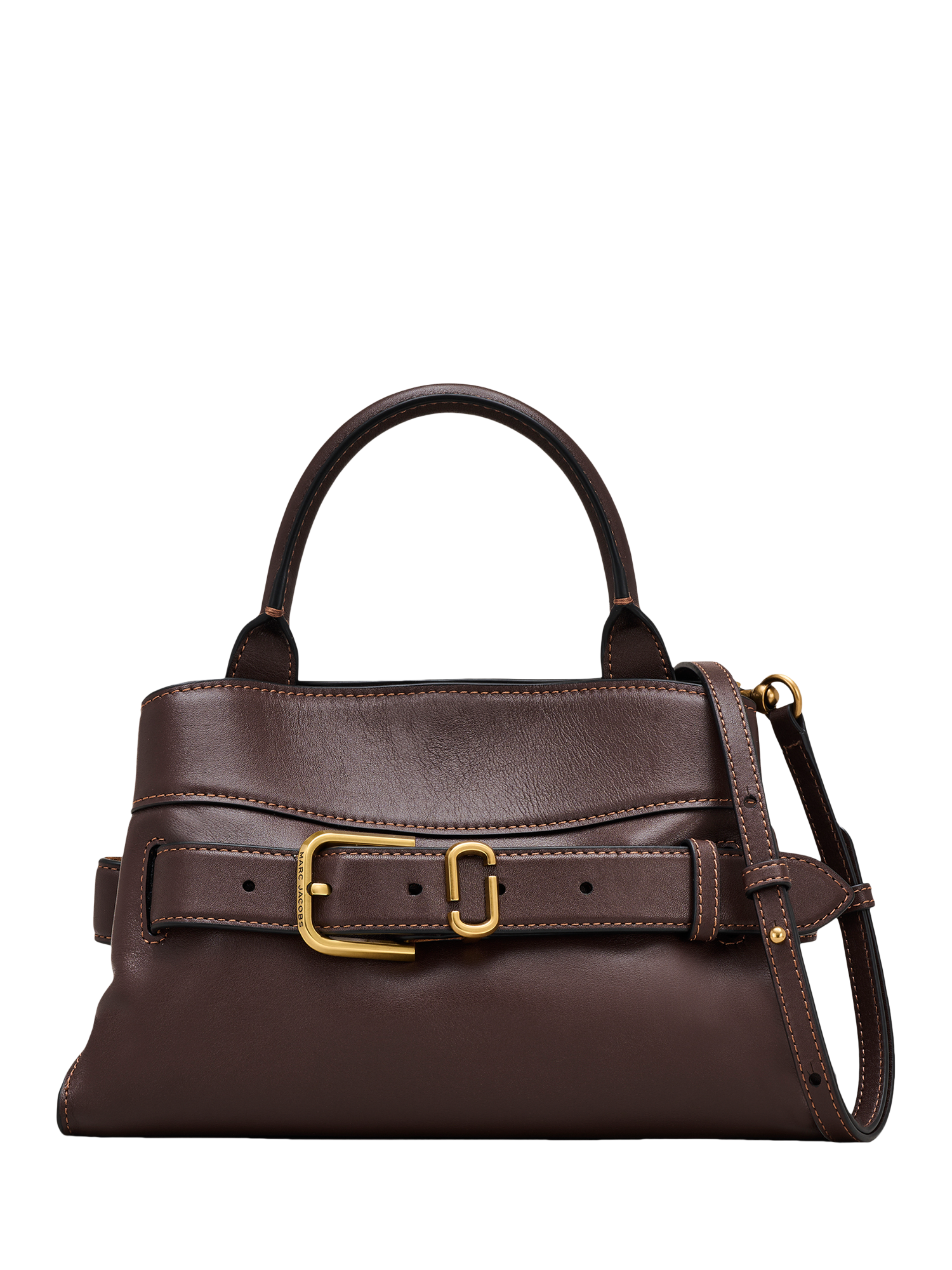 Product image 1 of 3, which shows Marc Jacobs Dakota Small Leather Satchel Bag, Ganache