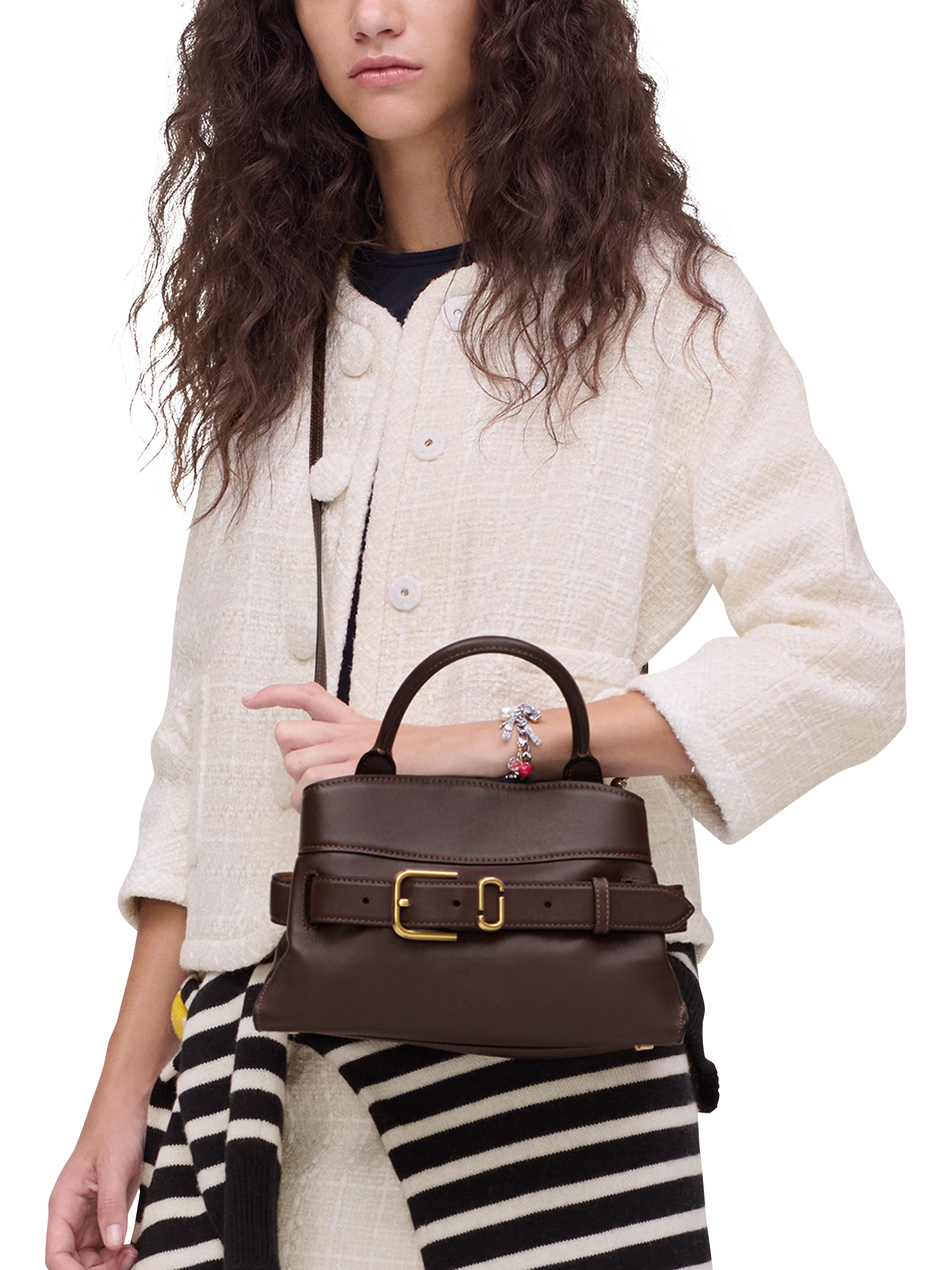 Product image 2 of 3, which shows Marc Jacobs Dakota Small Leather Satchel Bag, Ganache