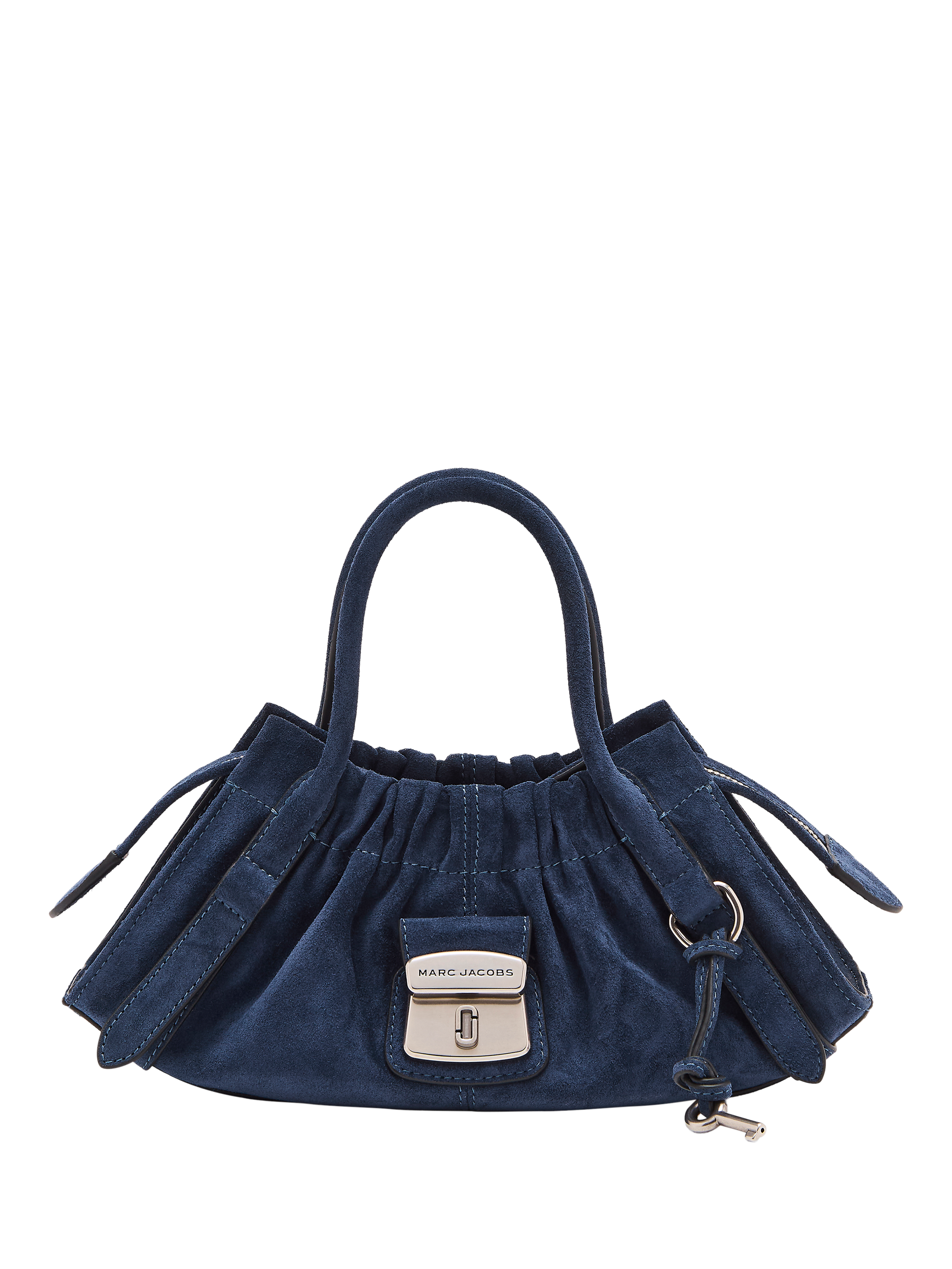 Product image 1 of 3, which shows Marc Jacobs Suede Cristina Satchel Bag, Navy