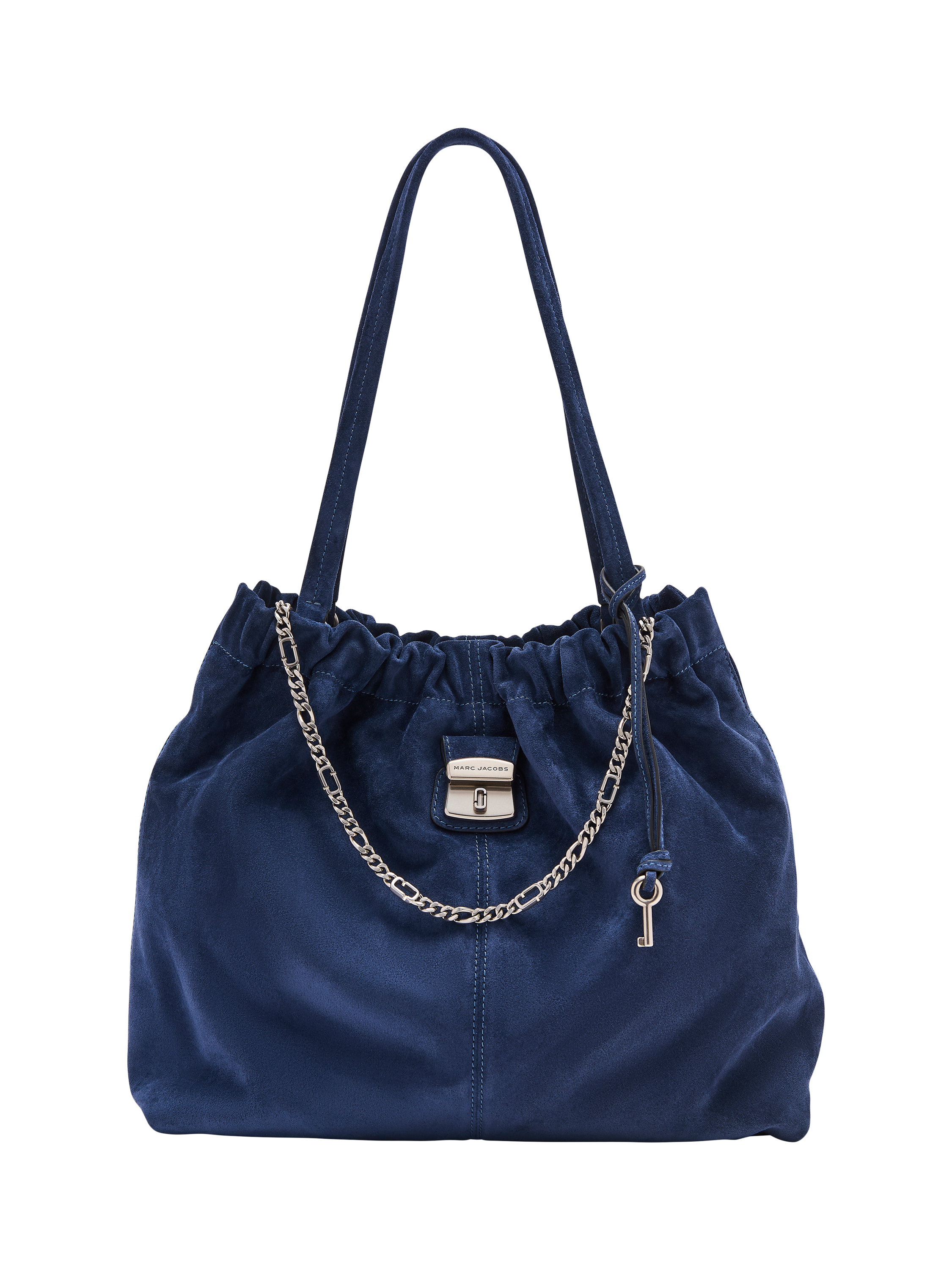 Product image 1 of 3, which shows Marc Jacobs Suede Cristina Tote Bag, Navy