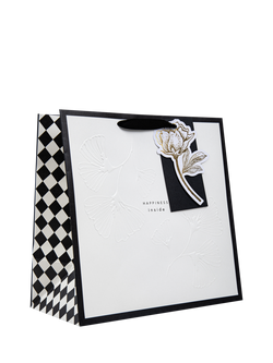 Hall & Co Memento Luxe Gift Bag, White&black, White&black