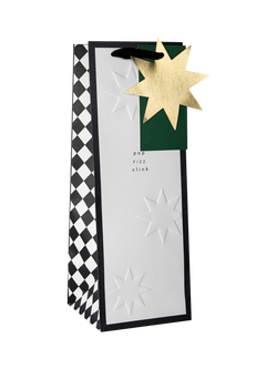 Hall & Co Memento Luxe Bottle Gift Bag, White&black, White&black