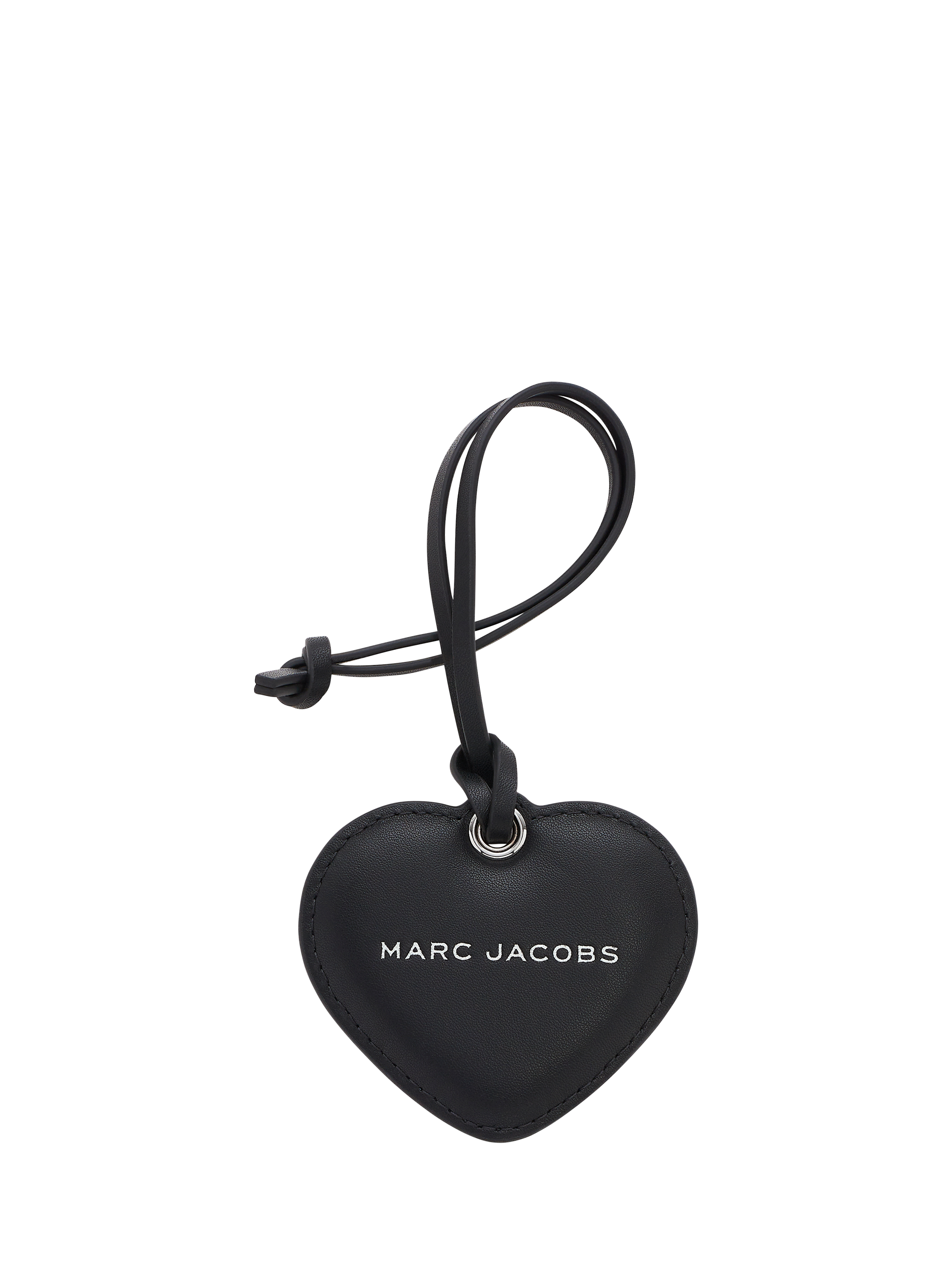Product image 1 of 3, which shows Marc Jacobs Leather Heart Mirror Bag Charm, Black