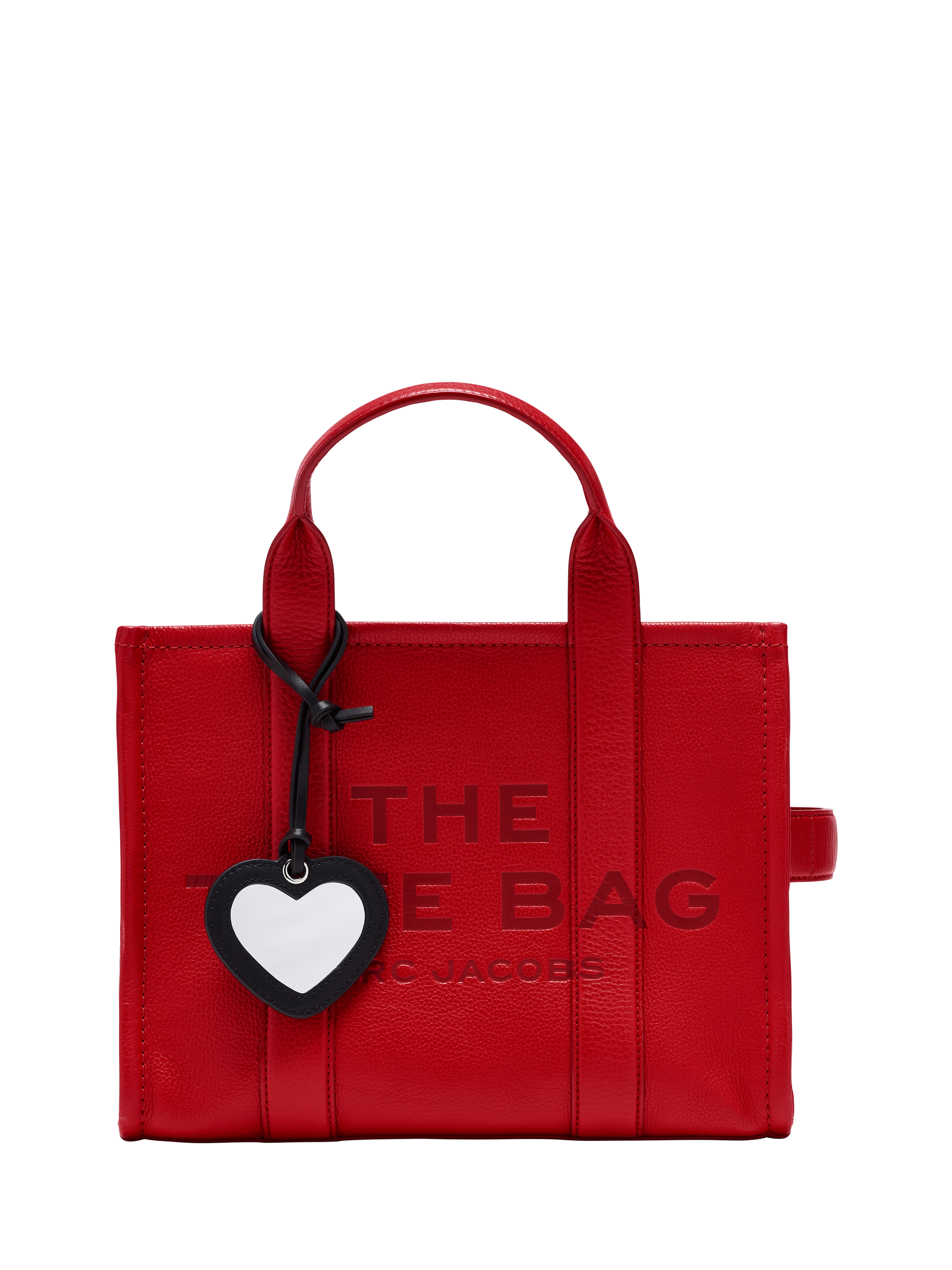 Product image 2 of 3, which shows Marc Jacobs Leather Heart Mirror Bag Charm, Black