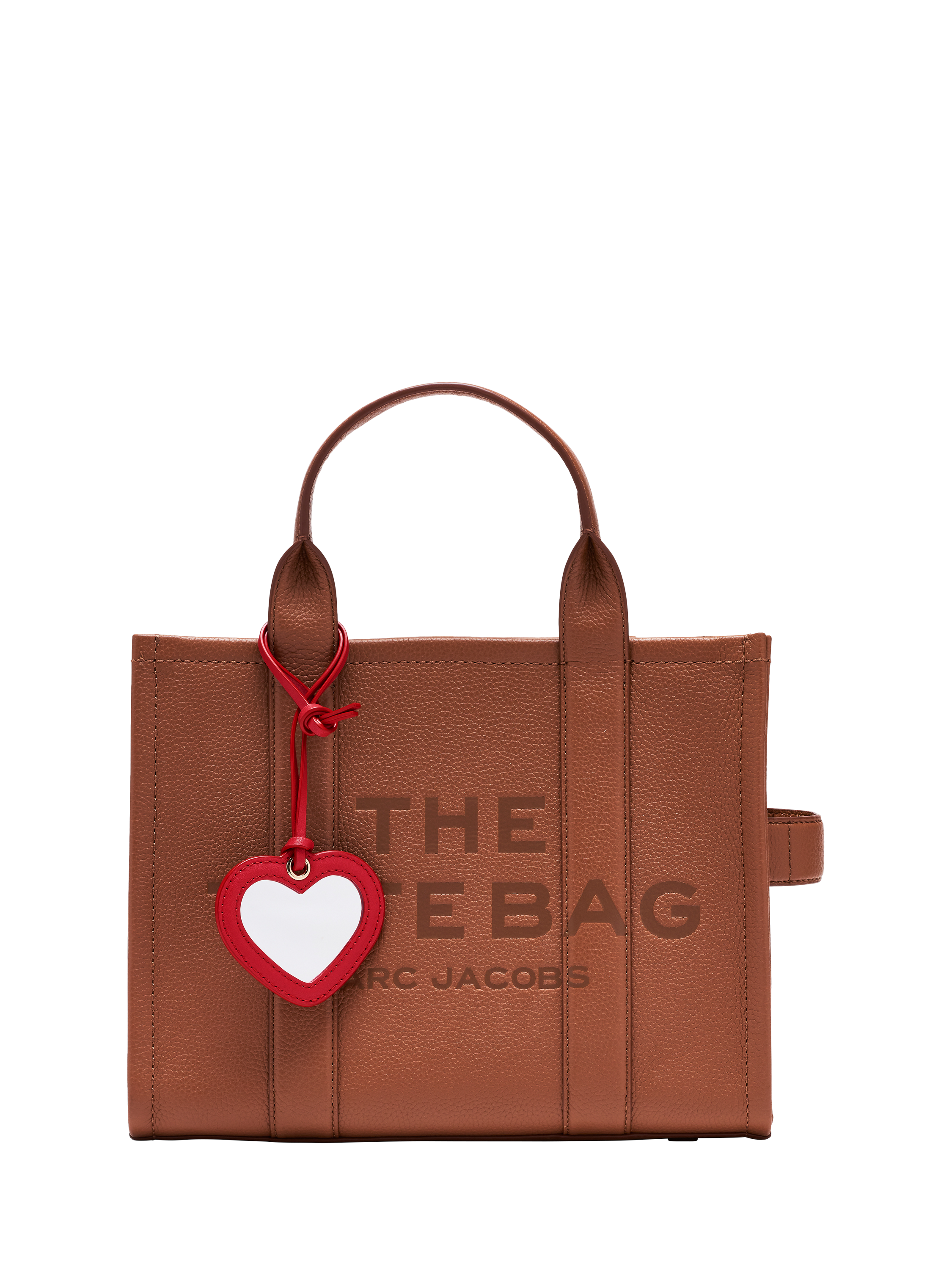 Product image 2 of 3, which shows Marc Jacobs Leather Heart Mirror Bag Charm, True Red