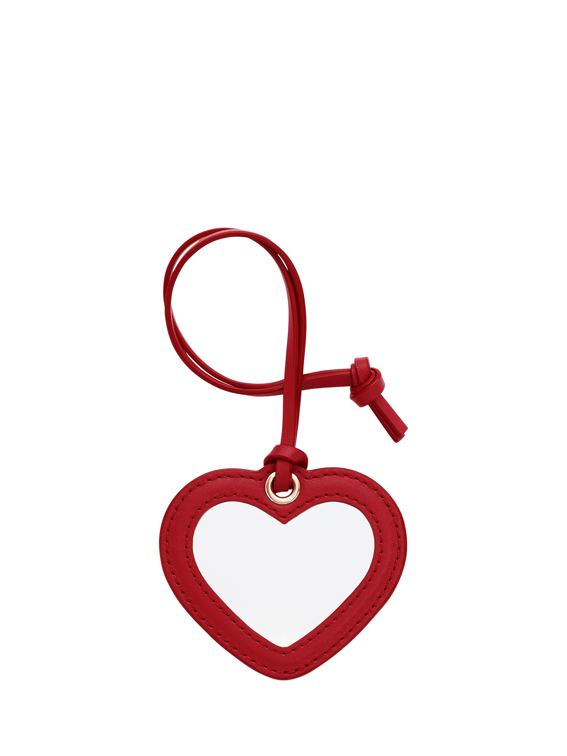 Product image 3 of 3, which shows Marc Jacobs Leather Heart Mirror Bag Charm, True Red