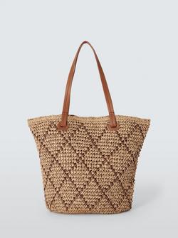 John Lewis Raffia Shopper Bag, Natural, Natrual