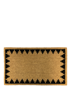 John Lewis Chevron Border Door Mat, Green, Green