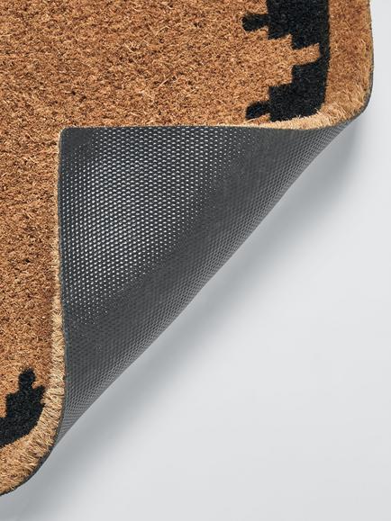 John Lewis Chevron Border Door Mat, Black - view 2, Black