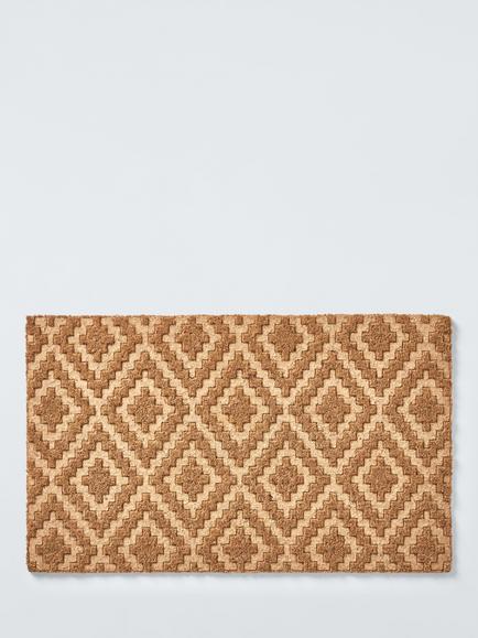 John Lewis Diamond Embossed Door Mat, Natural, Natural