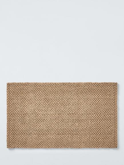 John Lewis Micro Boucle Pure Jute Door Mat, Natural, Natural