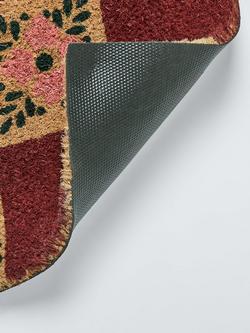 John Lewis Floral Checkerboard Door Mat, Pink - view 2, Pink