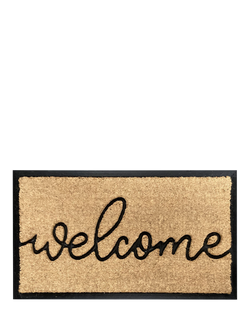 John Lewis Welcome Coir Door Mat, Natural, Natural