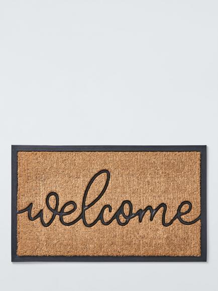 John Lewis Welcome Coir Door Mat, Natural, Natural