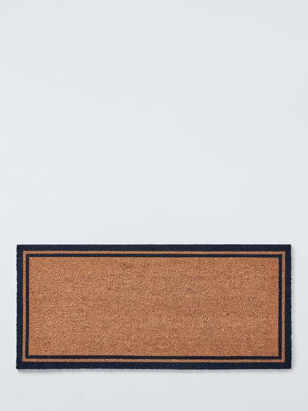 John Lewis Wide Stripe Door Mat, Blue, Blue