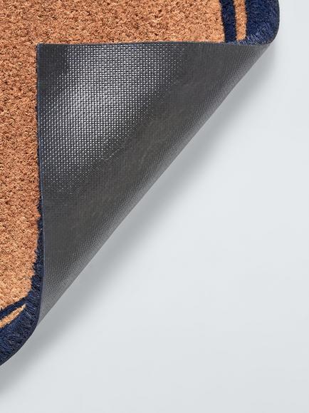 John Lewis Wide Stripe Door Mat, Blue - view 2, Blue