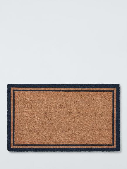 John Lewis Wide Stripe Door Mat, Blue, Blue