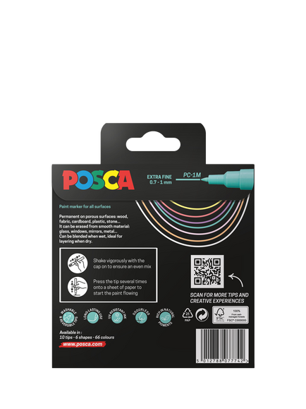 POSCA Ultra Fine Paint Marker Pens, Set of 8, Multi - view 2, Multi