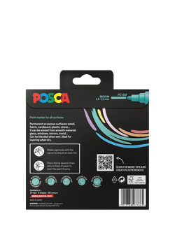 POSCA Medium Soft Colours Paint Marker Pens, Pack of 8, Multi - view 2, Multi