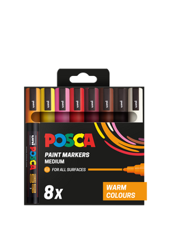 POSCA Medium Warm Tones Paint Marker Pens, Set of 8, Multi, Multi