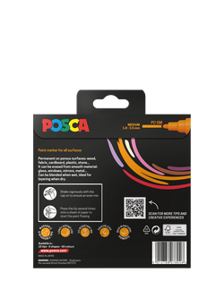 POSCA Medium Warm Tones Paint Marker Pens, Set of 8, Multi - view 2, Multi