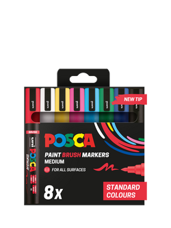POSCA Medium Standard Colours Paint Marker Pens, Pack of 8, Multi, Multi