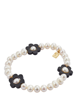 Toolally Flower Pearl Bracelet - view 2, White/Black