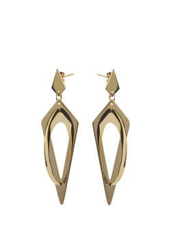 Toolally Crescent Hoop Earrings, Gold