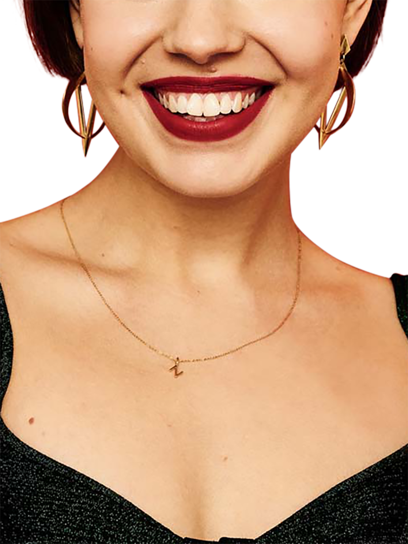 Product image 4 of 4, which shows Toolally Crescent Hoop Earrings, Gold