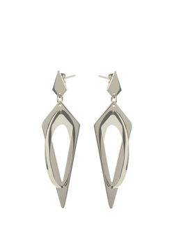 Toolally Crescent Hoop Earrings, Silver