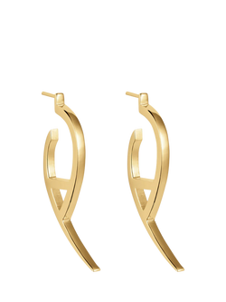 Toolally Flick Hoop Earrings, Gold
