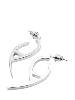 Toolally Flick Hoop Earrings - view 2, Silver