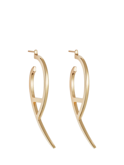 Toolally Large Flick Hoop Earrings, Gold
