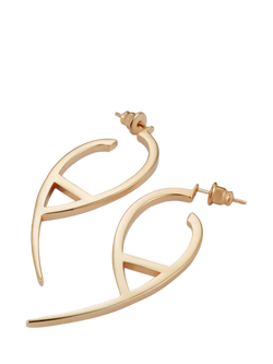 Toolally Large Flick Hoop Earrings - view 2, Gold