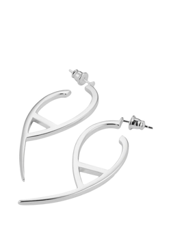 Toolally Large Flick Hoop Earrings - view 2, Silver