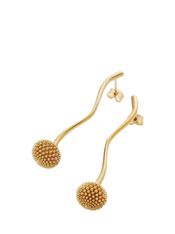 Toolally Pom Pom Long Drop Earrings - view 2, Gold
