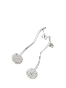 Toolally Pom Pom Long Drop Earrings - view 2, Silver