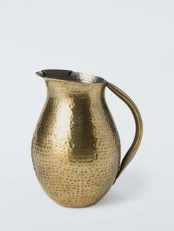 John Lewis Hammered Stainless Steel Jug, 2.5L, Gold, Gold