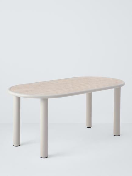 John Lewis Holte Oblong Garden Dining Table, 98cm, Beige, Beige