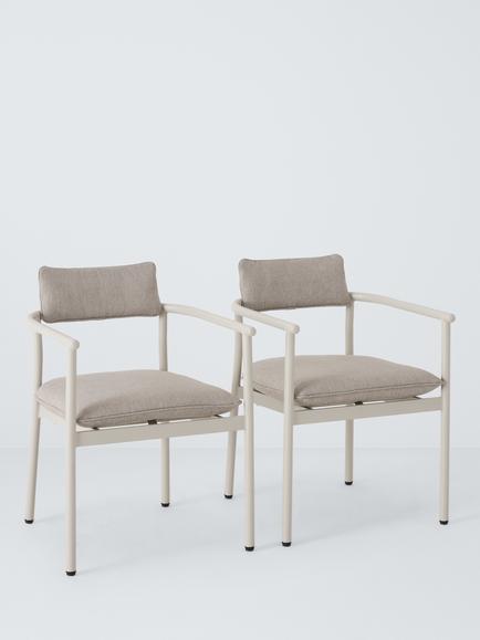 John Lewis Holte Garden Dining Chairs, Set of 2, Beige, Beige