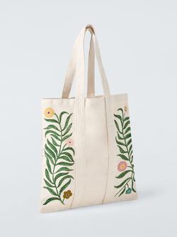 John Lewis x Anine Cecilie Iversen Floral Tote Bag, Green, Green