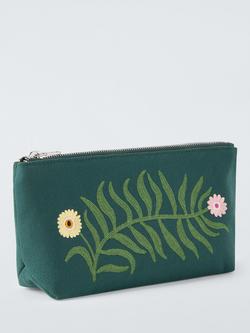 John Lewis x Anine Cecilie Iversen Embroidered Floral Pouch Bag, Green, Green