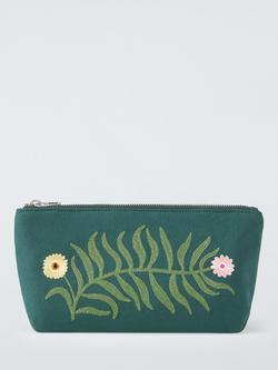 John Lewis x Anine Cecilie Iversen Embroidered Floral Pouch Bag, Green - view 2, Green