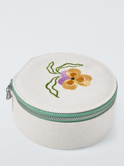 John Lewis x Anine Cecilie Iversen Embroidered Floral Jewellery Box, Multi, Multi