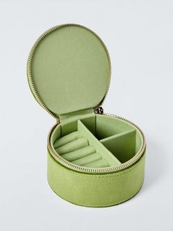 John Lewis Archive Embroidered Floral Travel Jewellery Box, Green - view 2, Green
