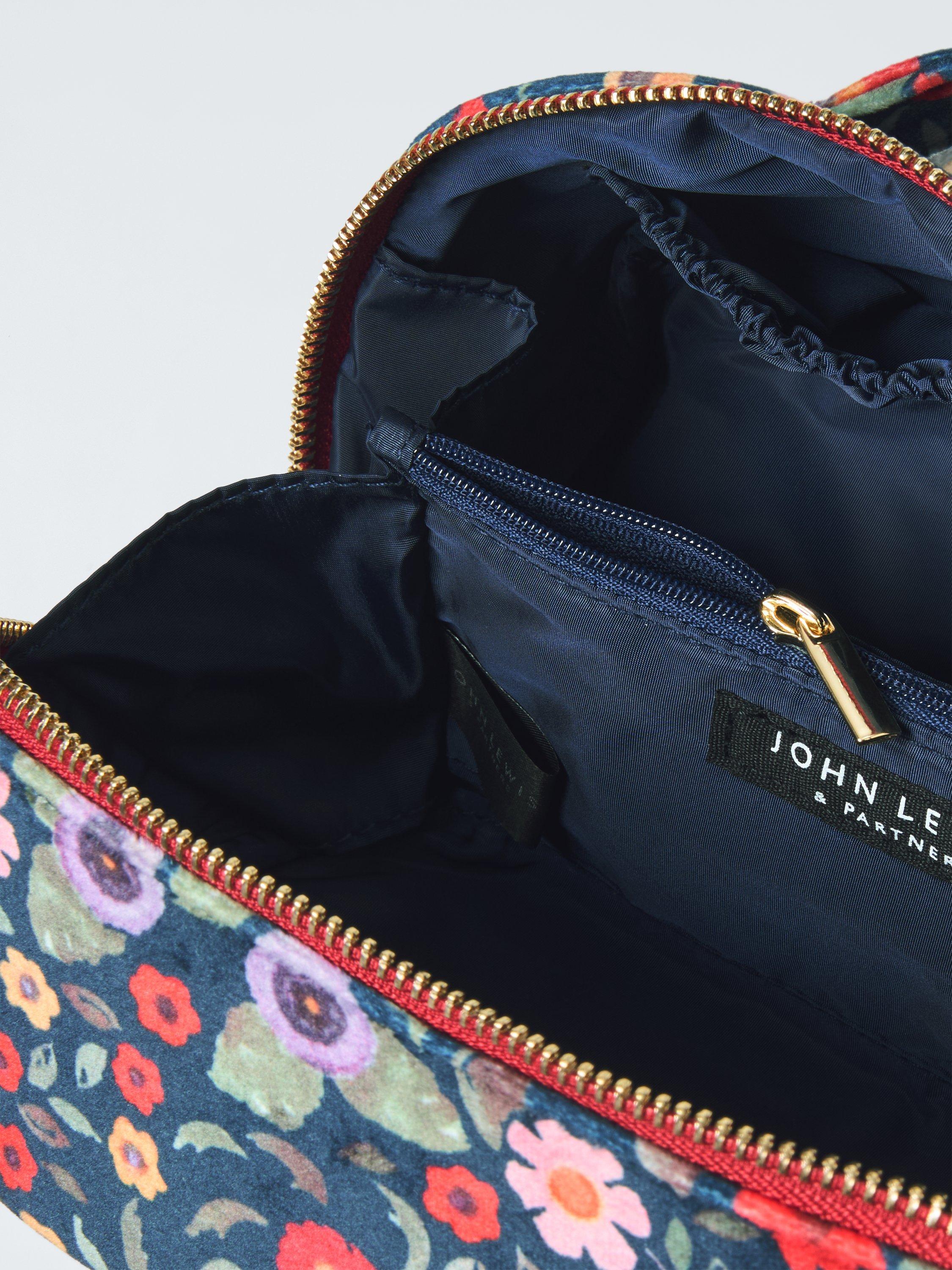 Product image 3 of 3, which shows John Lewis Archive Floral Lay Flat Makeup Bag, Navy