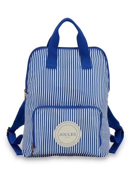 Joules Stripe Packaway Backpack, 9L, Ticking Stripe, Ticking Stripe